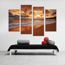 Load image into Gallery viewer, 4PCS beach sundown the best selling Wall painting print on canvas for home decor ideas paints on wall pictures art No framed
