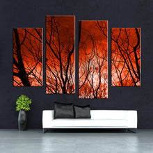 Load image into Gallery viewer, 4PCS The sky caught fire HD Wall painting print on canvas for home decor ideas paints on wall pictures art No framed
