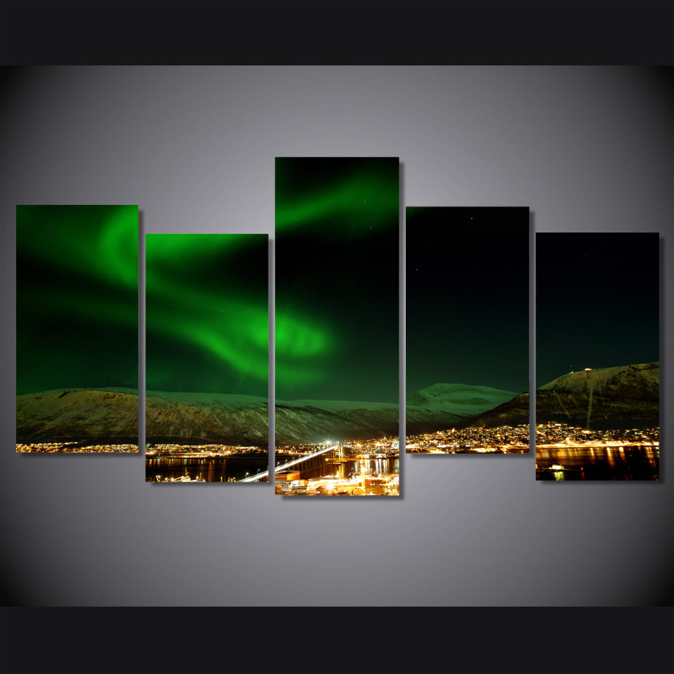 HD Printed Norway Northern Lights landscape Painting on canvas room decoration print poster picture canvas Free shipping/NY-6339