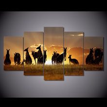 Load image into Gallery viewer, 5 Piece Canvas Art HD Printed Red Kangaroos Sunset Painting Canvas Art Print Room Decor Poster and Prints Free shipping/NY-6340
