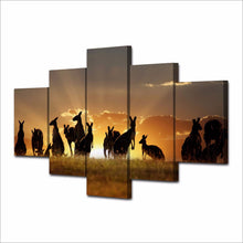 Load image into Gallery viewer, 5 Piece Canvas Art HD Printed Red Kangaroos Sunset Painting Canvas Art Print Room Decor Poster and Prints Free shipping/NY-6340
