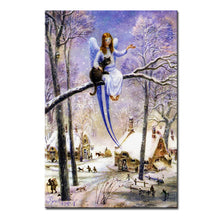 Load image into Gallery viewer, Vladimir Rumyantsev girl on the trees cat world oil painting wall Art Picture Paint on Canvas Prints wall painting no framed
