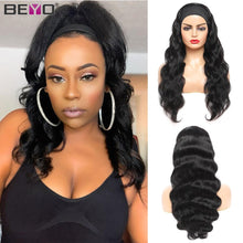 Load image into Gallery viewer, 180 Density Body Wave Headband Wig Human Hair Wigs For Black Women Brazilian Scarf Wig No Gel Glueless Remy Hair Human Hair Wigs
