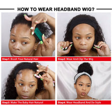 Load image into Gallery viewer, 180 Density Body Wave Headband Wig Human Hair Wigs For Black Women Brazilian Scarf Wig No Gel Glueless Remy Hair Human Hair Wigs
