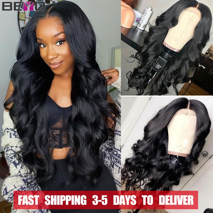 180% Density Body Wave Lace Front Wig Lace Closure Wig Human Hair Wigs For Black Women 4x4 Closure Wig Brazilian Hair Wigs Beyo