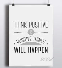 Load image into Gallery viewer, Think Positive Inspiration Quote Canvas Art Print Painting Poster,  Wall Pictures for Home Decoration,  FA317
