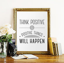 Load image into Gallery viewer, Think Positive Inspiration Quote Canvas Art Print Painting Poster,  Wall Pictures for Home Decoration,  FA317
