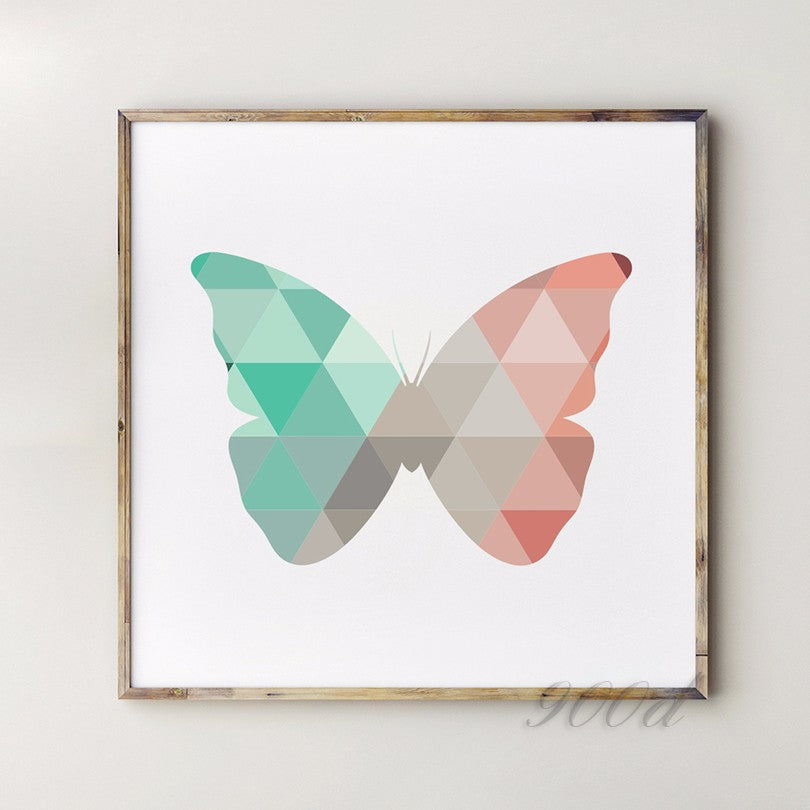Geometric Butterfly Canvas Art Print Painting Poster,  Wall Pictures for Home Decoration, Home Decor 237-23
