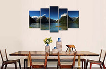 Load image into Gallery viewer, 5 Piece Wall Art Painting Milford Sound New Zealand Blue Water Lake Mountain Pictures Prints On Canvas Landscape Decor

