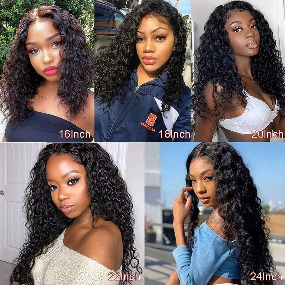 30 Inch HD Lace Frontal Wig Water Wave 250 Density Brazilian Hair Lace Front Human Hair Wigs Curly Human Hair Wig T Part Remy