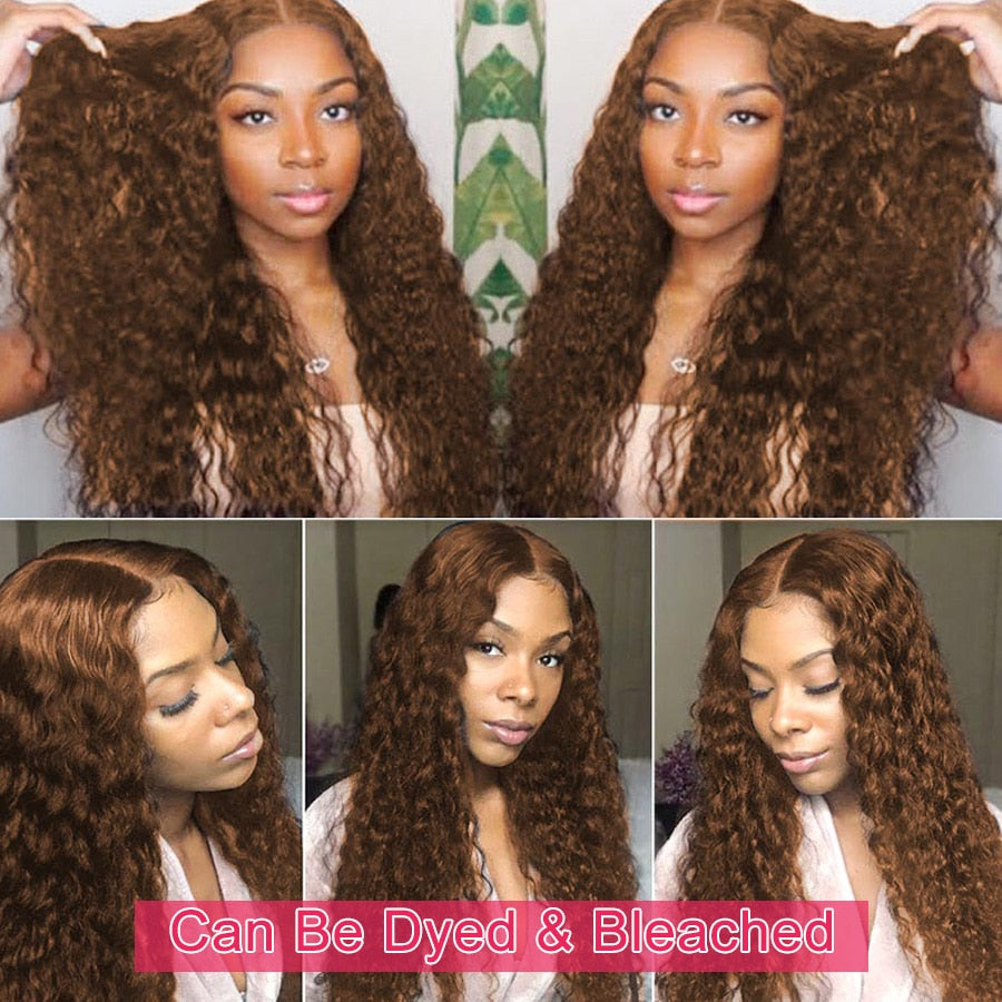 30 Inch HD Lace Frontal Wig Water Wave 250 Density Brazilian Hair Lace Front Human Hair Wigs Curly Human Hair Wig T Part Remy