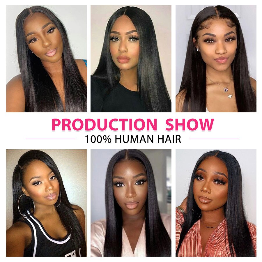 13x4 Bone Straight Lace Front Human Hair Wigs HD Lace Frontal Wig  Pre Plucked Brazilian Straight Lace Frontal Wig 180% Remy Wig