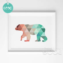 Load image into Gallery viewer, Geometric Polar Bear Canvas Art Print Poster, Wall Pictures for Home Decoration, Wall Art Decor FA237-17
