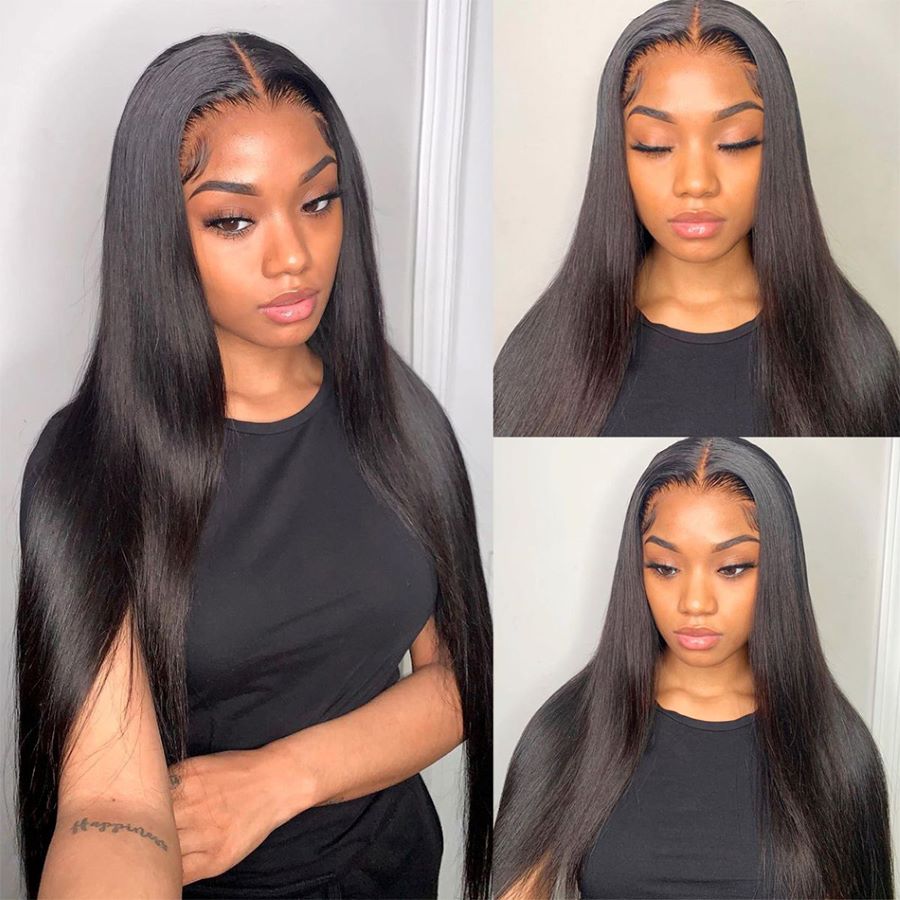 32 Inch Straight Lace Front Wig 250 Density Hd Transparent Lace Frontal Wig Human Hair Wigs For Women Brazilian Hair Wigs T Wig