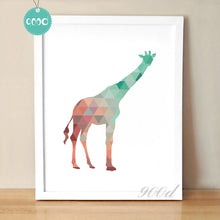 Load image into Gallery viewer, Colourful Geometric Giraffe Canvas Art Print Poster, Wall Pictures for Home Decoration, Wall Art Decor FA237-11
