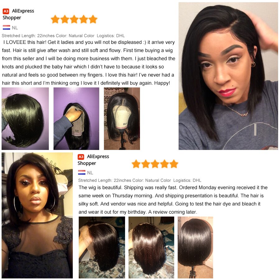 Straight Bob Closure Wig 4X4 Lace Closure Wig Short Human Hair Wigs For Women Pre Plucked Brazilian Hair Wigs Remy Hair