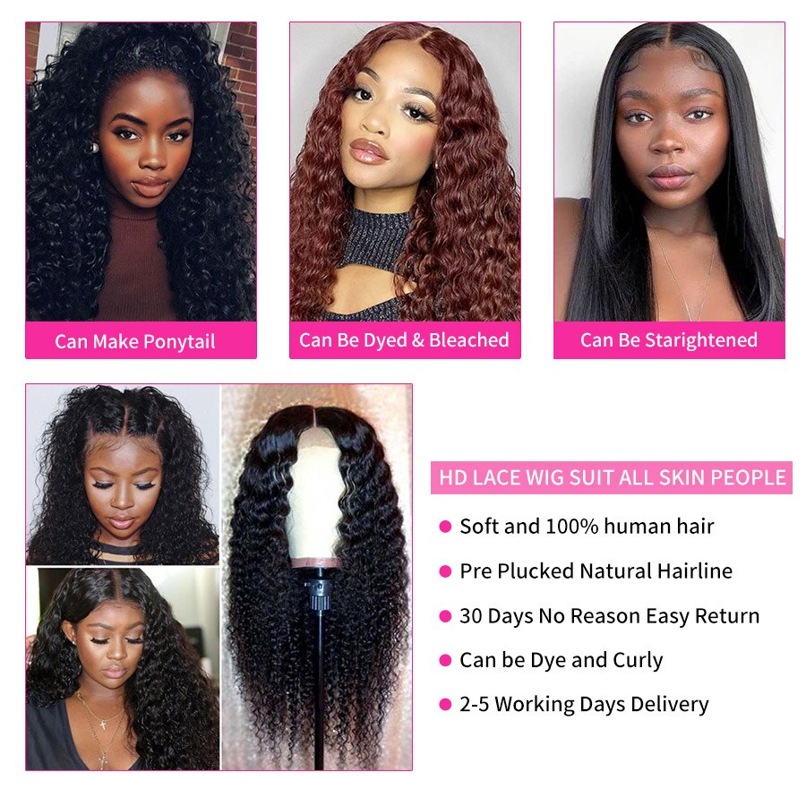 Deep Wave Frontal Wig Transparent Lace Wigs Wet And Wavy 13x4 Lace Front Human Hair Wigs Brazilian Deep Wave Wigs Beyo Hair