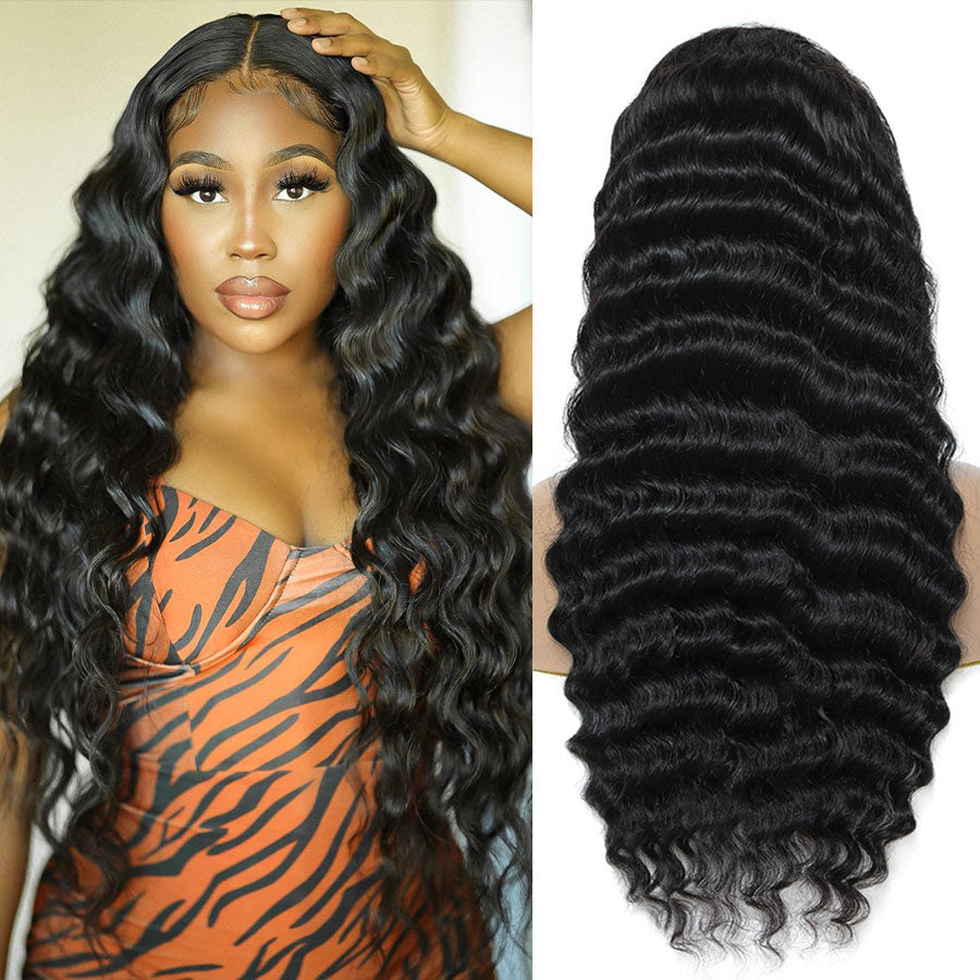Loose Deep Wave Wig Lace Front Human Hair Wigs For Women Loose Deep Transparent Lace Wigs Brazilian Hair Wigs T Part Wig Remy