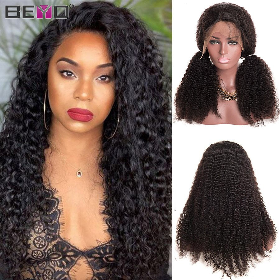 150 Density T Part Wigs Afro Kinky Curly Lace Front Wigs For Black Women Brazilian Lace Wig Pre Plucked Remy Human Hair Wigs