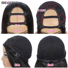 Load image into Gallery viewer, Beyo U Part Wig Glueless Human Hair Wigs 10A Brazilian Remy Hair Straight Human Hair Wigs Natural Hairline Can Be Permed &amp; Dye
