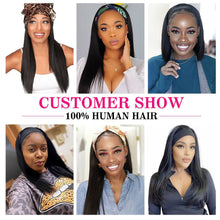 Load image into Gallery viewer, Straight Headband Wig Glueless Human Hair for Black Women Beyo Remy Hair Wigs Full Machine Made Wig 150% Density
