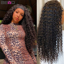Load image into Gallery viewer, 180% Density Kinky Curly Headband Wig Human Hair Wigs For Black Women Brazilian Kinky Curly Wig No Gel Glueless Human Hair Wigs
