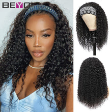 Load image into Gallery viewer, Deep Curly Headband Wig Human Hair Wigs For Women Glueless Brazilian Hair Wigs High Density Full Machine Designer Headband Wig
