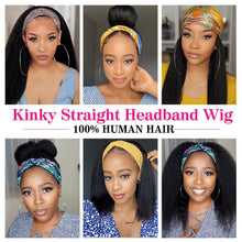 Load image into Gallery viewer, Beyo Kinky Straight Glueless Headband Human Hair Wigs For Black Women Brazilian Affordable Remy Beginner Friendly
