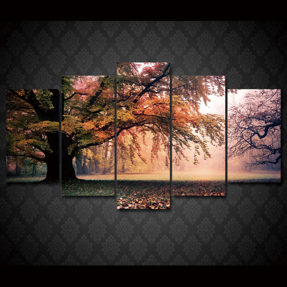 HD Printed fall tree Group Painting Canvas Print room decor print poster picture canvas Free shipping/ny-237