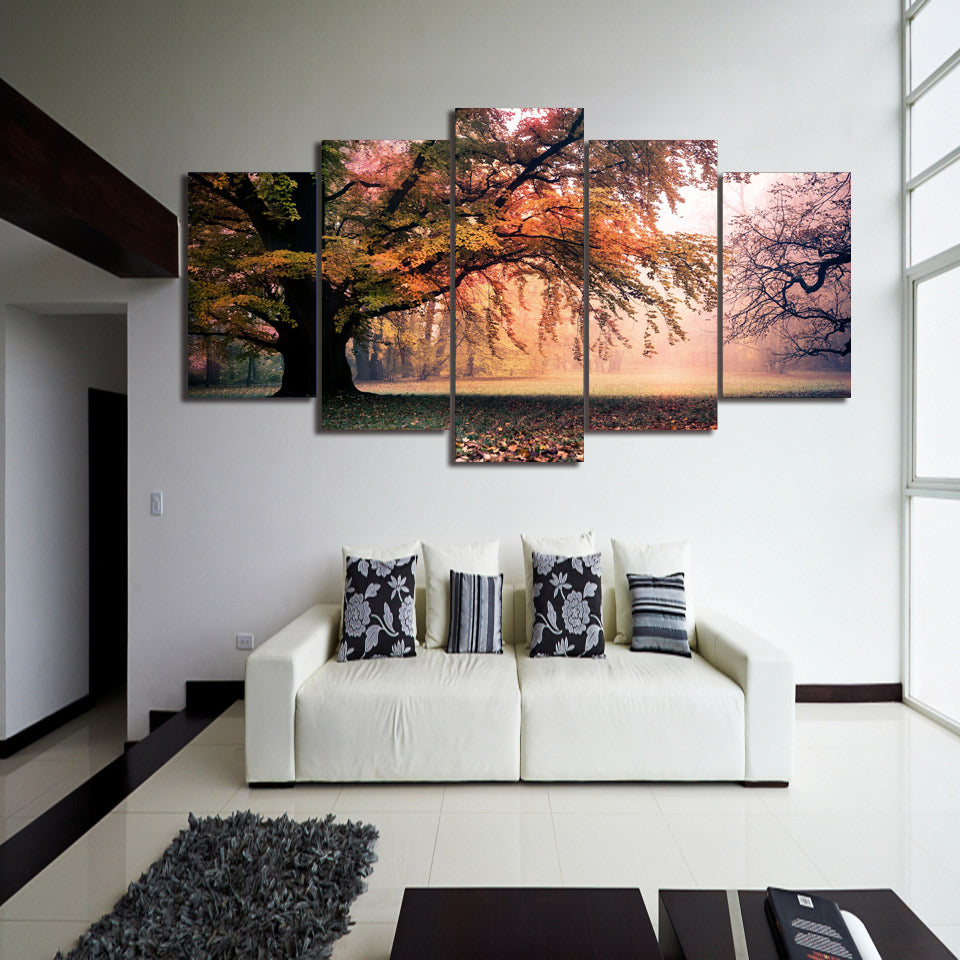 HD Printed fall tree Group Painting Canvas Print room decor print poster picture canvas Free shipping/ny-237
