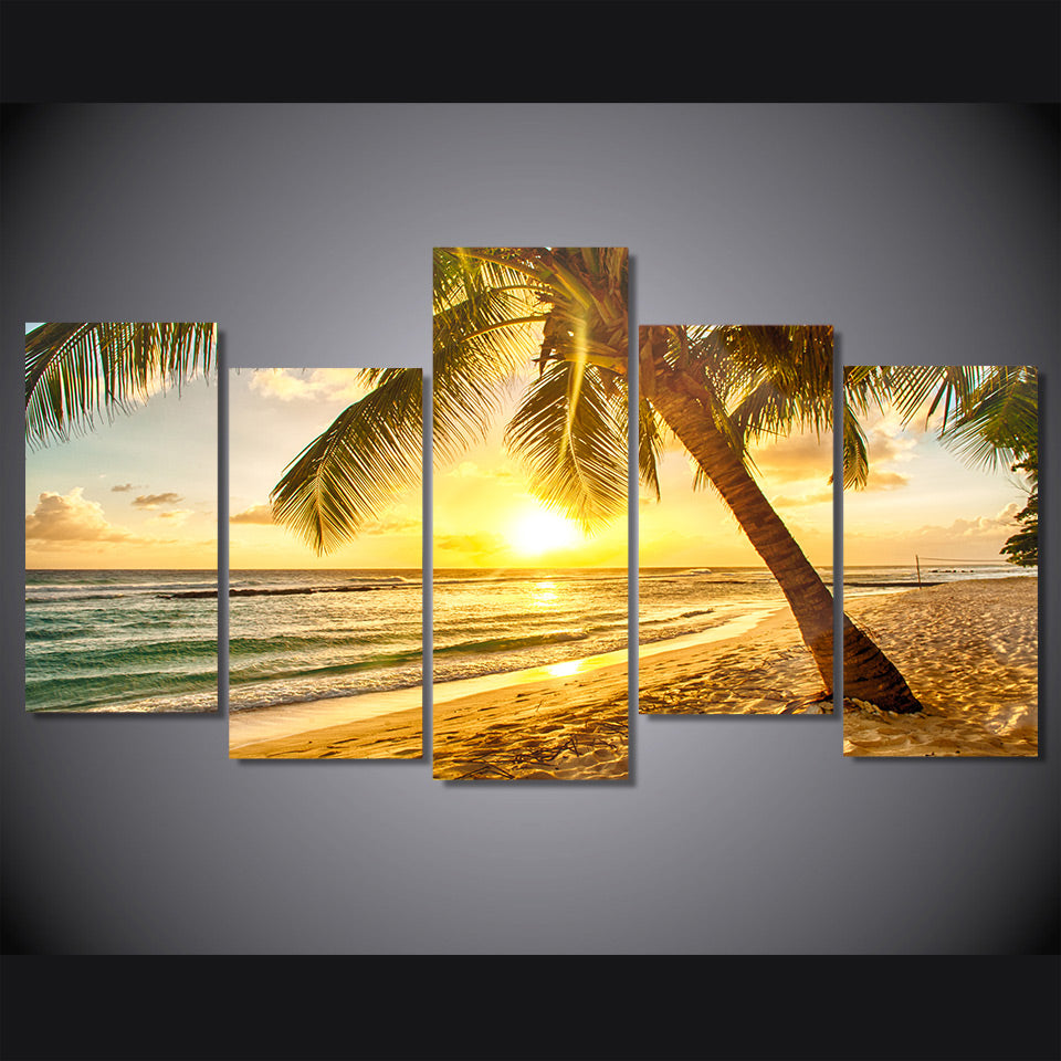 HD Printed palm tree beach picture Painting wall art room decor print poster picture canvas Free shipping/ny-690