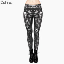 Load image into Gallery viewer, Black Skull Fashion Women Clothing fitness legging Digital 3D Printing Punk Causal Leggings
