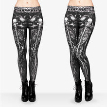 Load image into Gallery viewer, Black Skull Fashion Women Clothing fitness legging Digital 3D Printing Punk Causal Leggings
