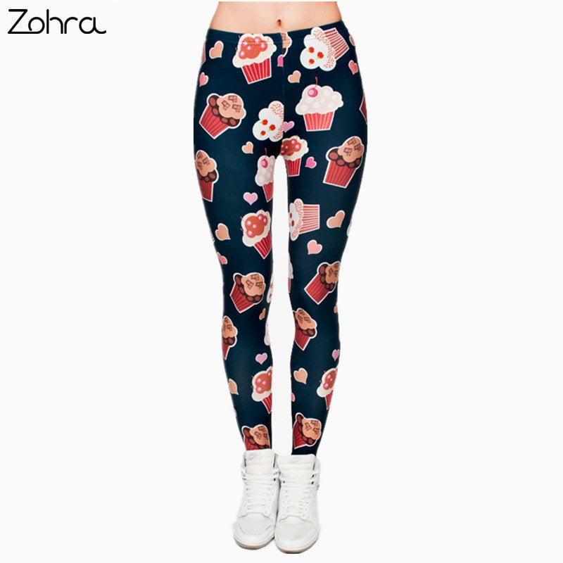 Muffins 3D Graphic Full Printing teenage fitness Legging Sexy Punk Workout