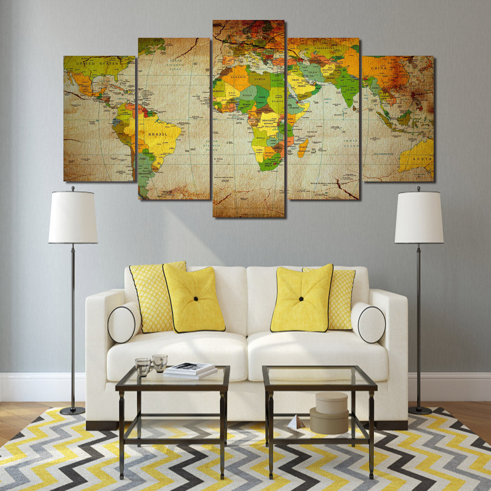 HD Printed Map Group Painting wall art  room decor print poster picture canvas Free shipping/ny-386