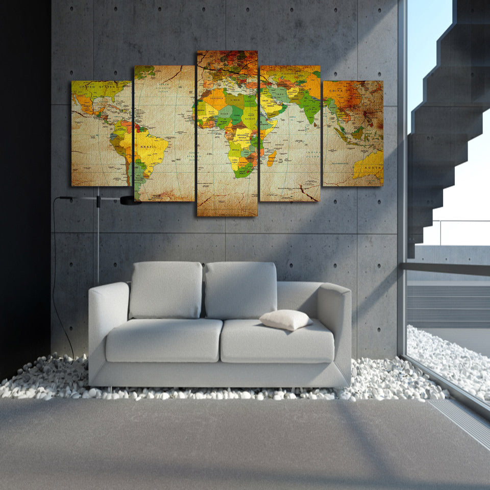 HD Printed Map Group Painting wall art  room decor print poster picture canvas Free shipping/ny-386