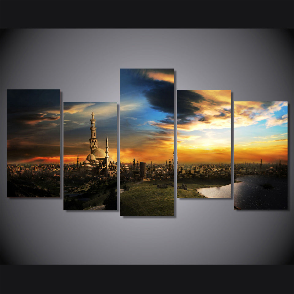HD Printed sunset over fantasy lands picture Painting wall art room decor print poster picture canvas Free shipping/ny-888