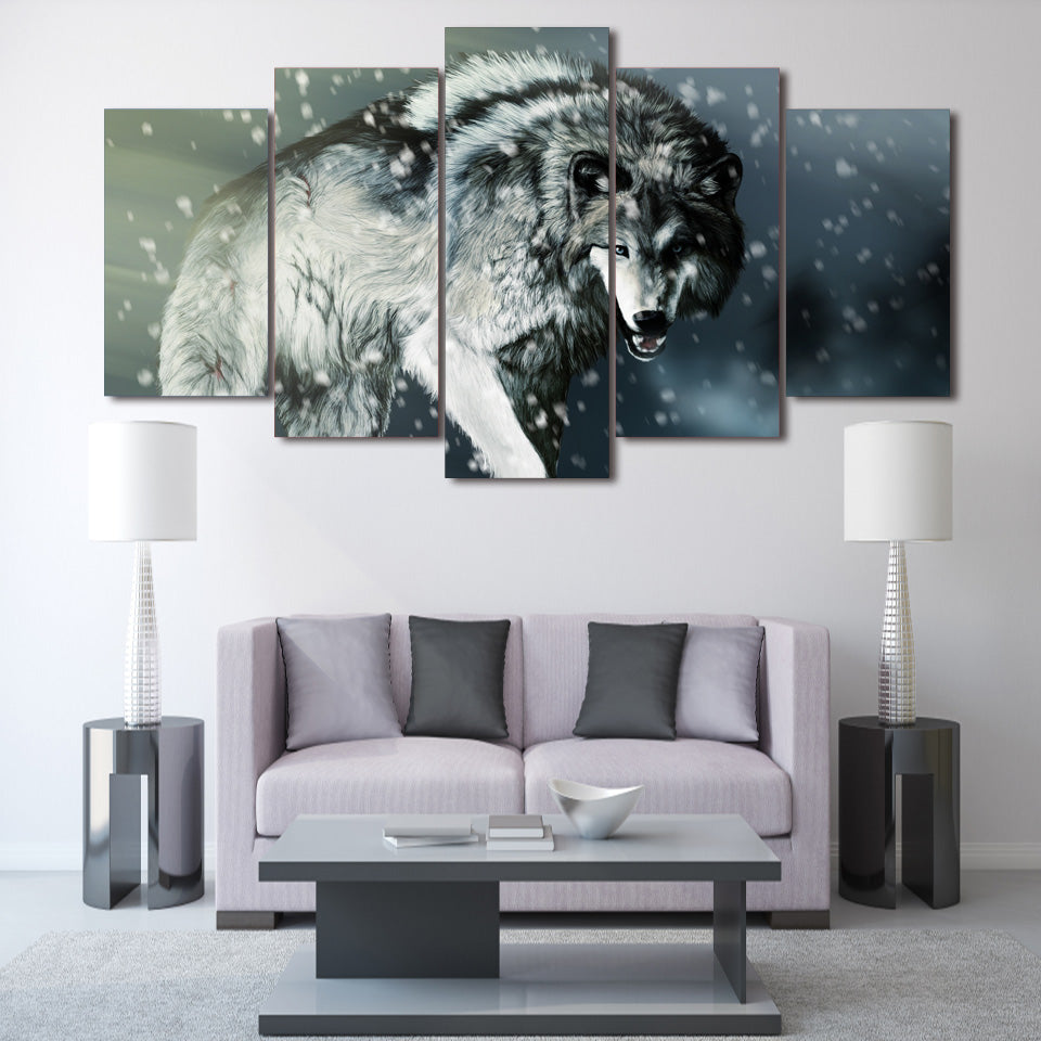 HD Printed angry wolf animal Painting on canvas room decoration print poster picture canvas Free shipping/ny-2822