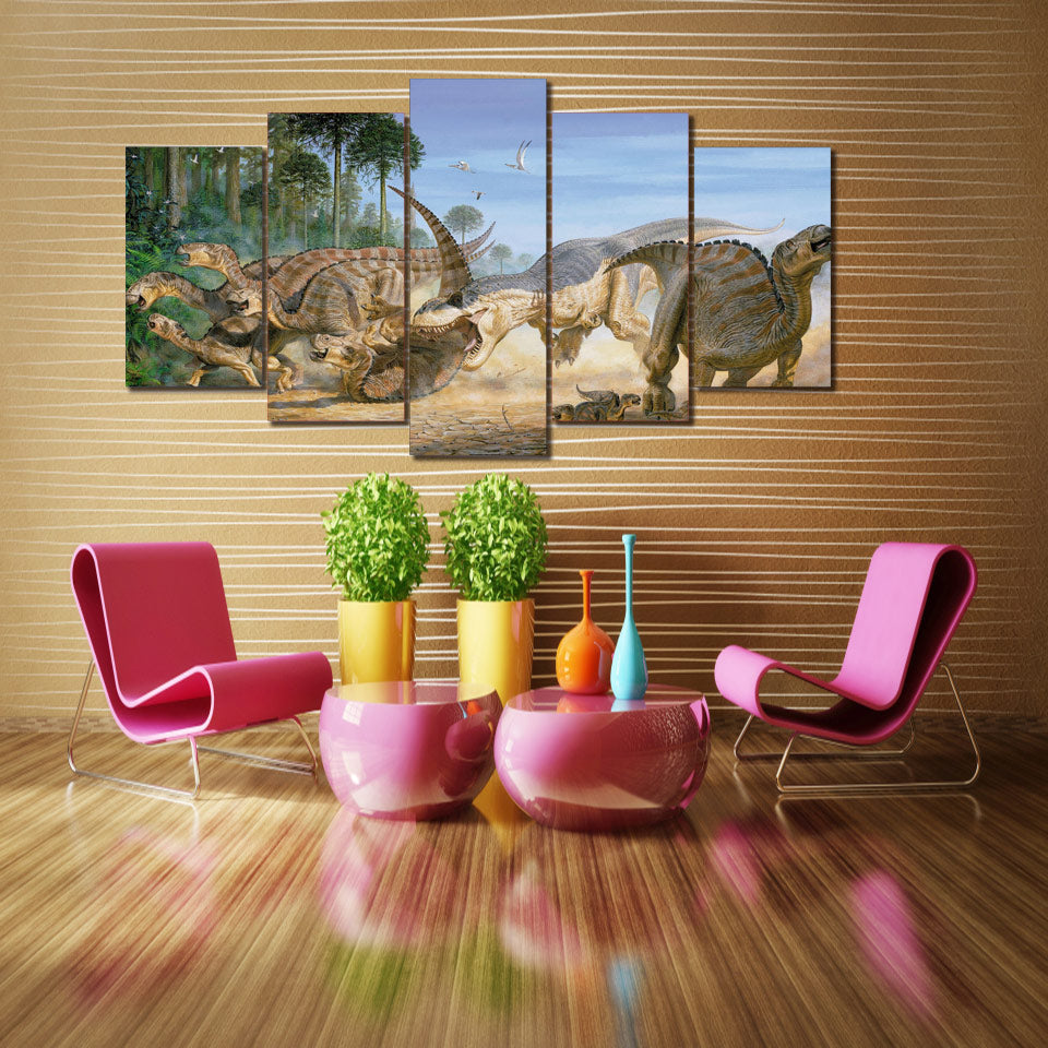 HD Printed Animation Dinosaur Group Painting Canvas Print room decor print poster picture canvas Free shipping/ny-484