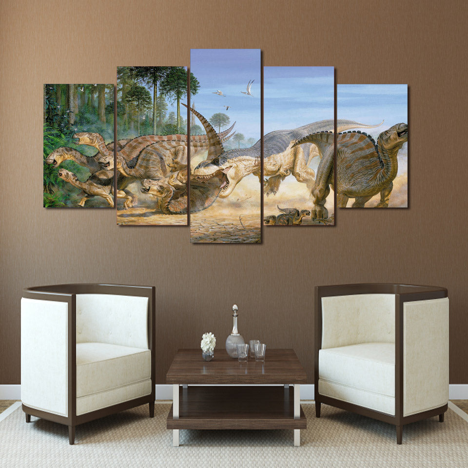 HD Printed Animation Dinosaur Group Painting Canvas Print room decor print poster picture canvas Free shipping/ny-484