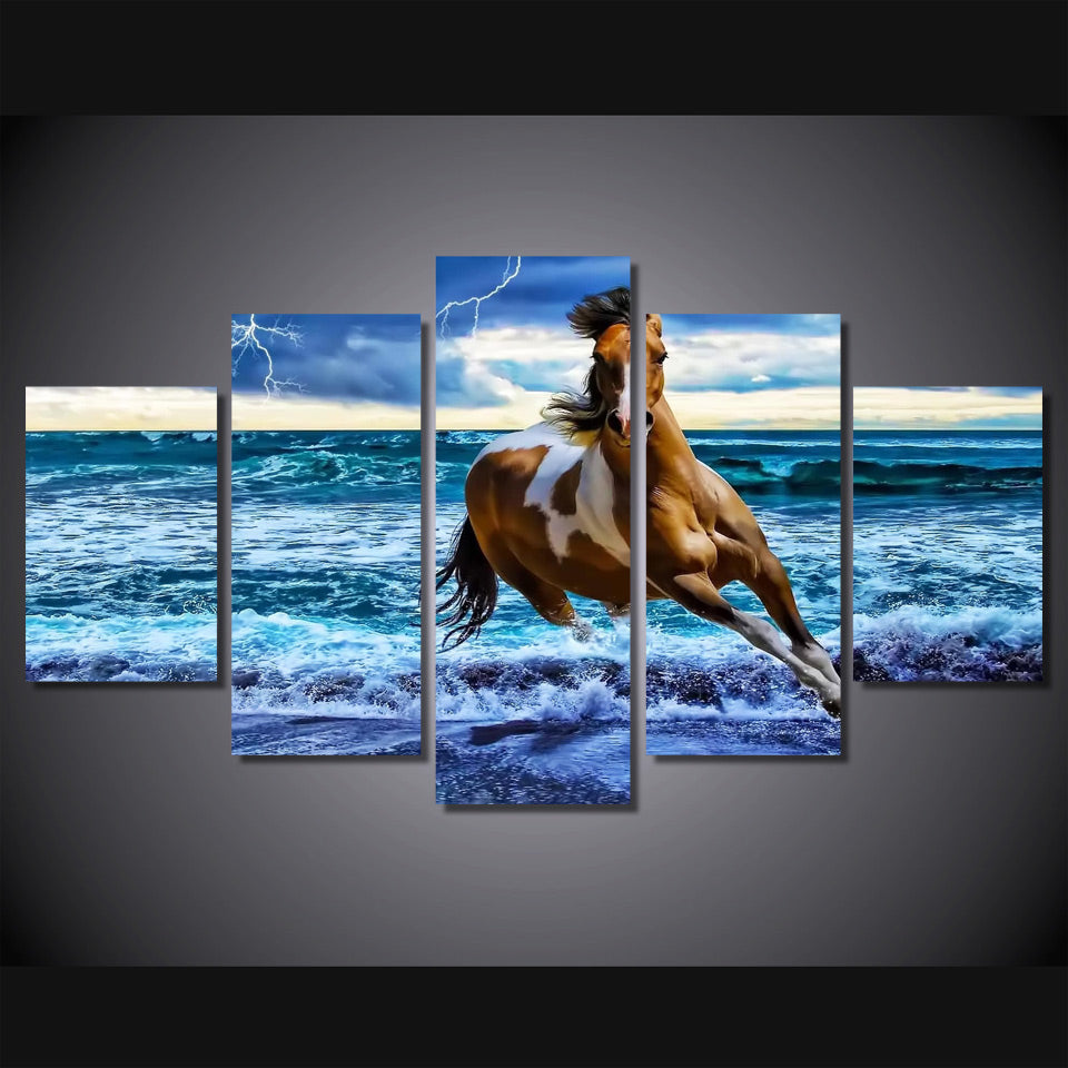 HD Printed beach horse Painting on canvas room decoration print poster picture canvas Free shipping/ny-2755
