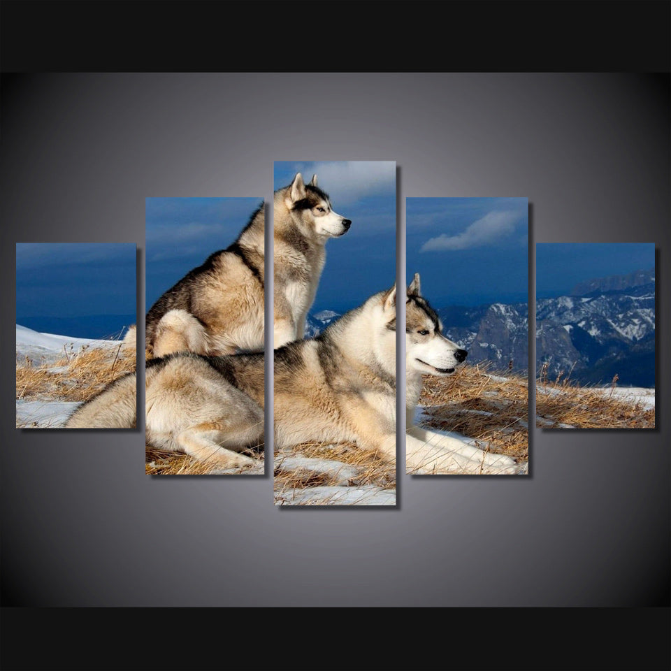 HD Printed Snowy dogs Painting Canvas Print room decor print poster picture canvas Free shipping/ny-2981