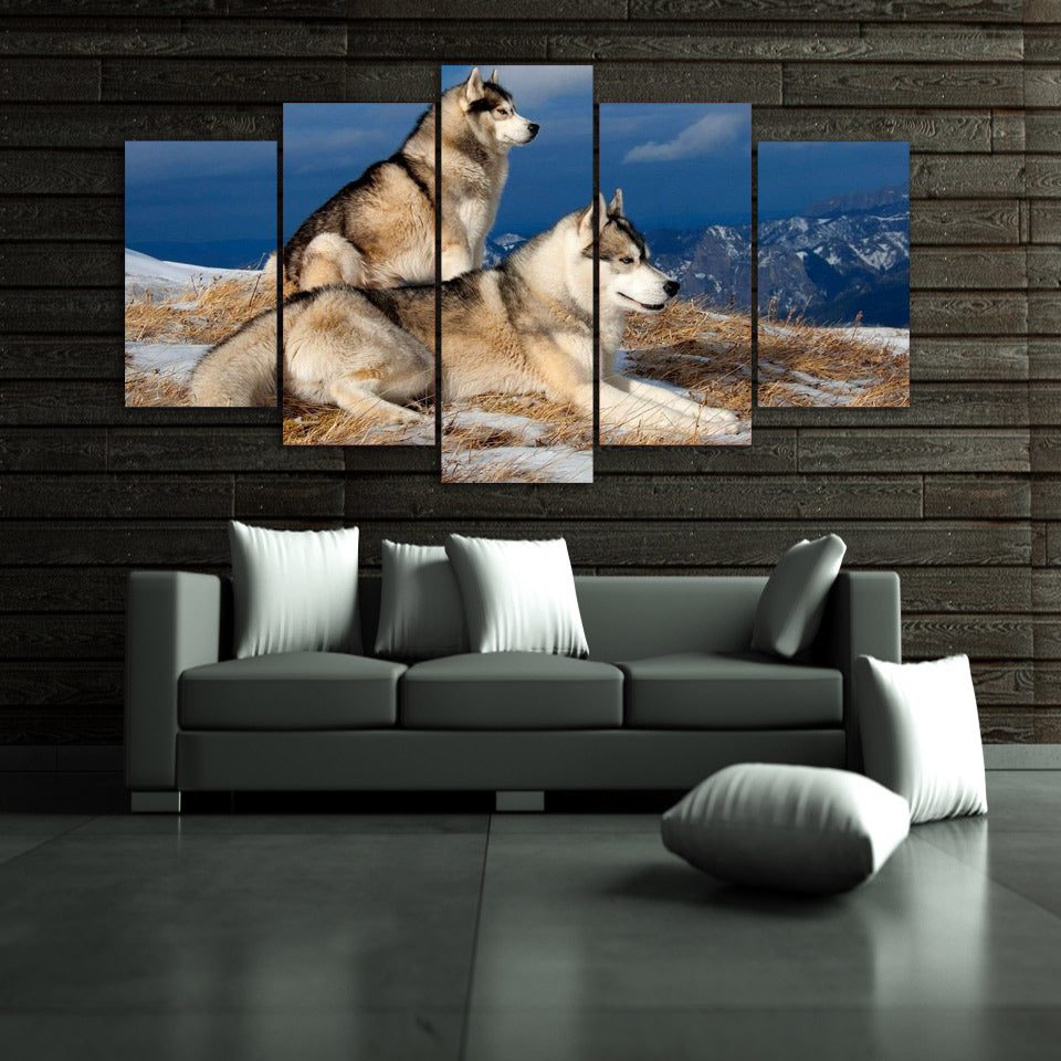HD Printed Snowy dogs Painting Canvas Print room decor print poster picture canvas Free shipping/ny-2981