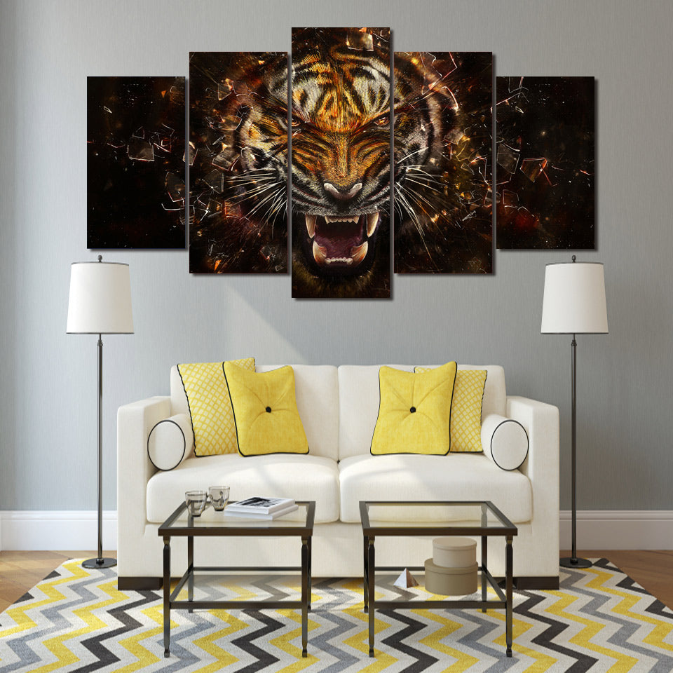 HD Printed tiger backgrounds picture Painting wall art room decor print poster picture canvas Free shipping/ny-637