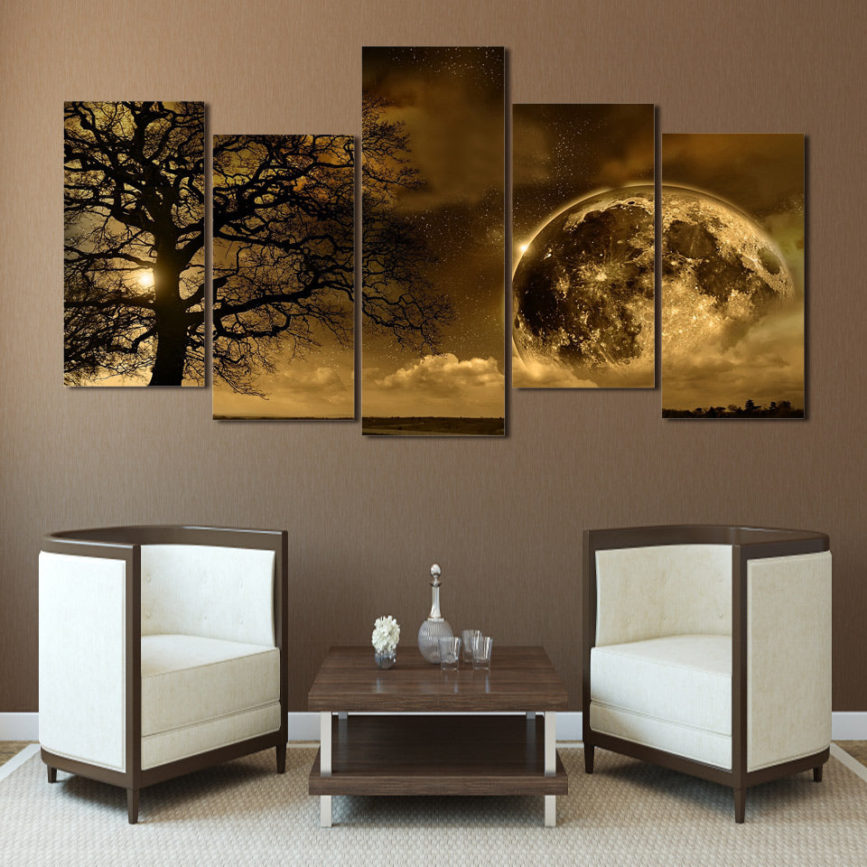 HD Printed Celestial body 5 piece Painting wall art room decor print poster picture canvas Free shipping/ny-1224