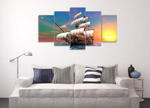 Load image into Gallery viewer, HD Printed sailboat dawn the sea Group Painting Canvas Print room decor print poster picture canvas Free shipping/F003
