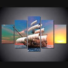 Load image into Gallery viewer, HD Printed sailboat dawn the sea Group Painting Canvas Print room decor print poster picture canvas Free shipping/F003

