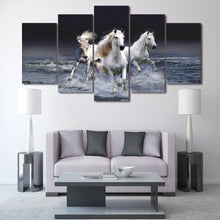 Load image into Gallery viewer, 5 piece canvas art Animal Whitehorse poster HD Printed Canvas Painting room decor wall art canvas picture Free shipping H050
