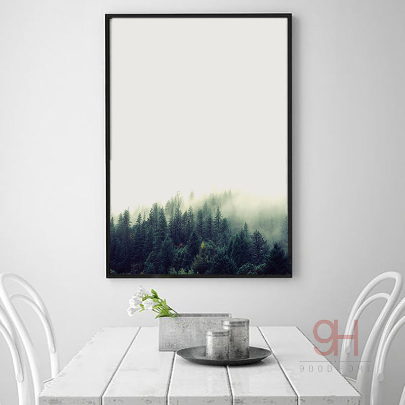 Forest Landscape Canvas Art Print Painting Poster, Nordic Style Wall Pictures for Home Decoration, Wall Decor BW004