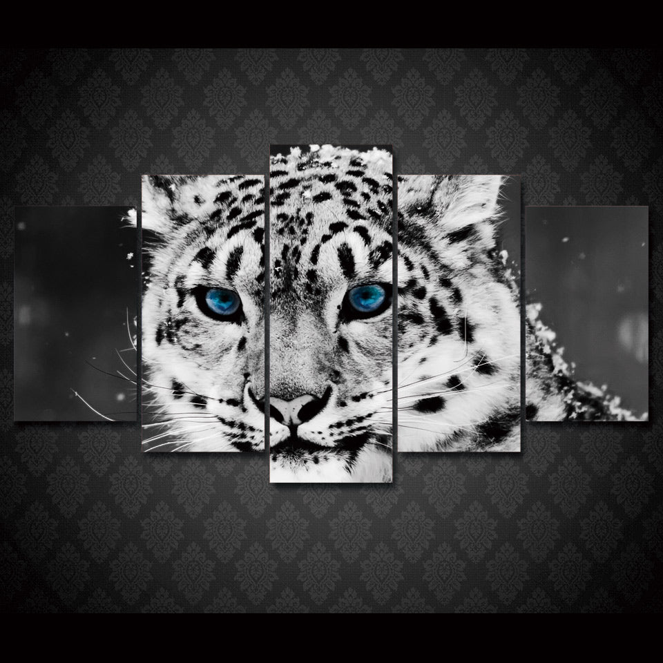 HD Printed snow leopard black white picture Painting wall art room decor print poster picture canvas Free shipping/ny-621